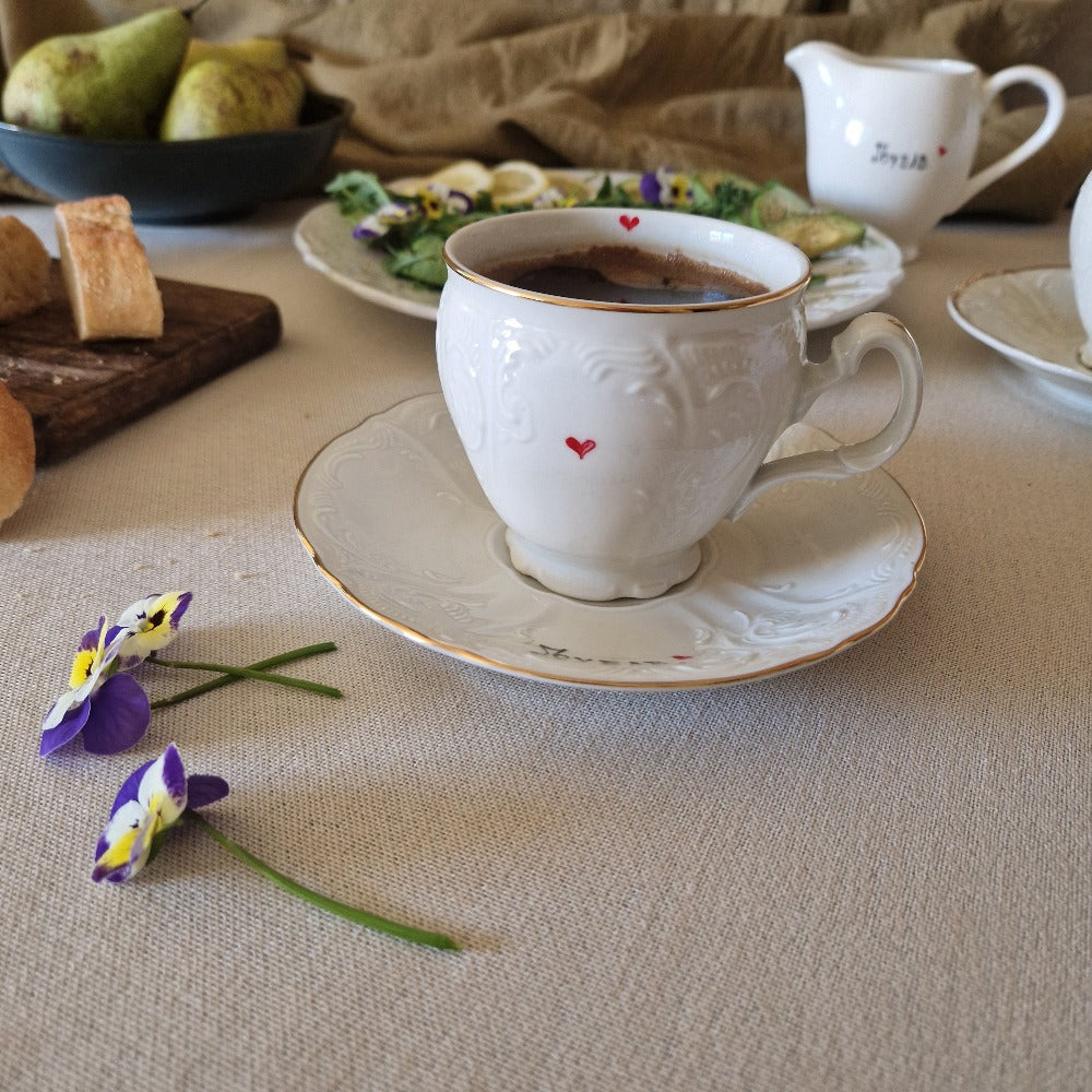 Solja od češkog porcelana sa zlatnim obodom ☆                       sa natpisom